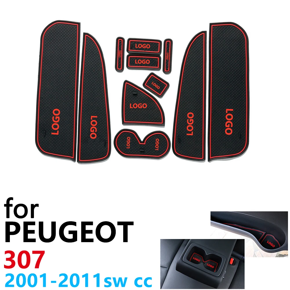 Нескользящий Резиновый Коврик Для подстаканника дверной паз для Peugeot 307 307SW 307CC