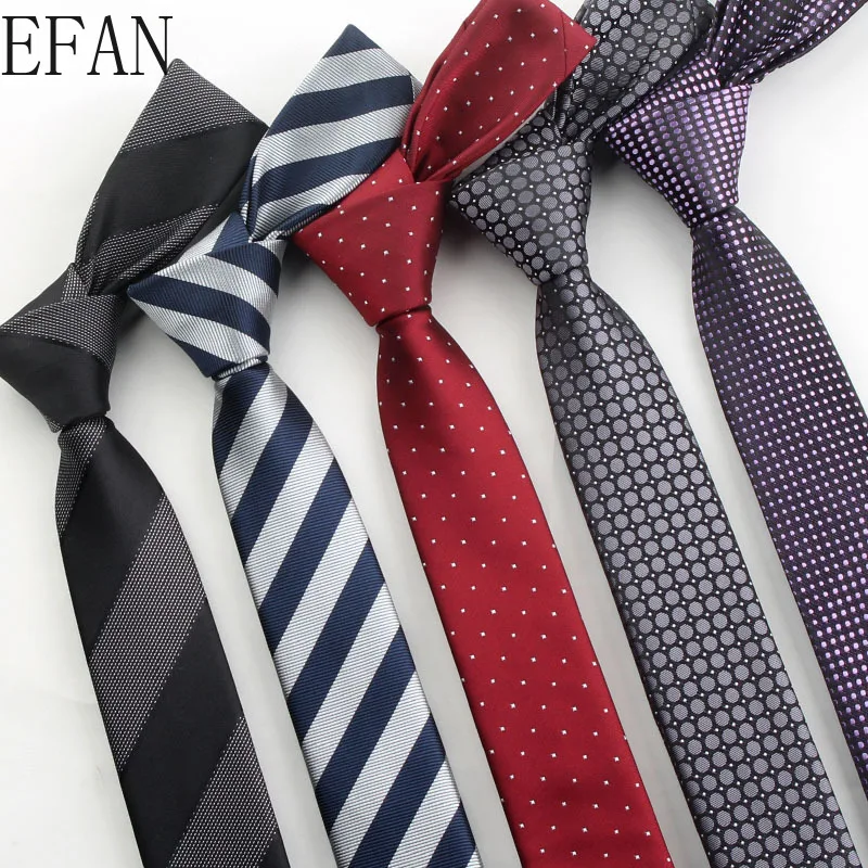 

High Quality Mans Accessories Slim Skinny 5CM Narrow Tie for Men Jacquard Woven Fashion Stripe Ties Wedding Necktie