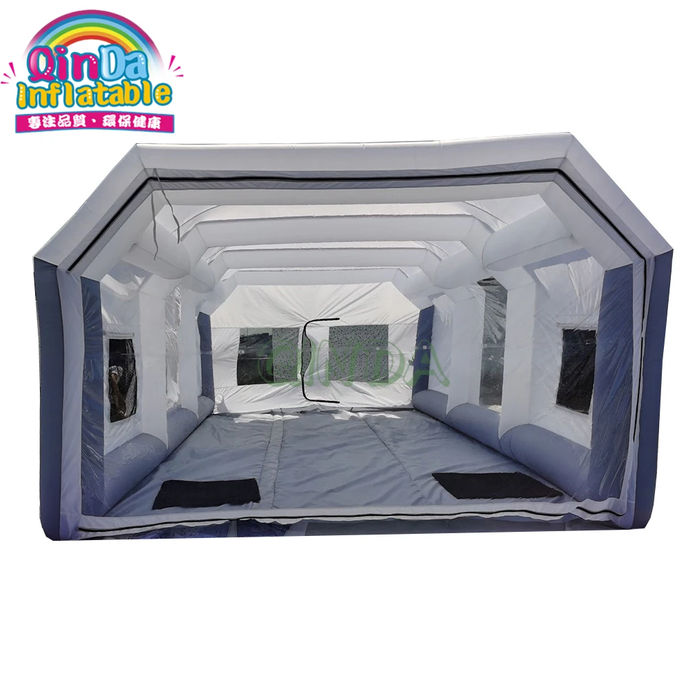 Cabina de pintura inflable de 28X15X11.5FT con sopladores 950W+950W,  estación de trabajo profesional para coche, cabina de pintura portátil para