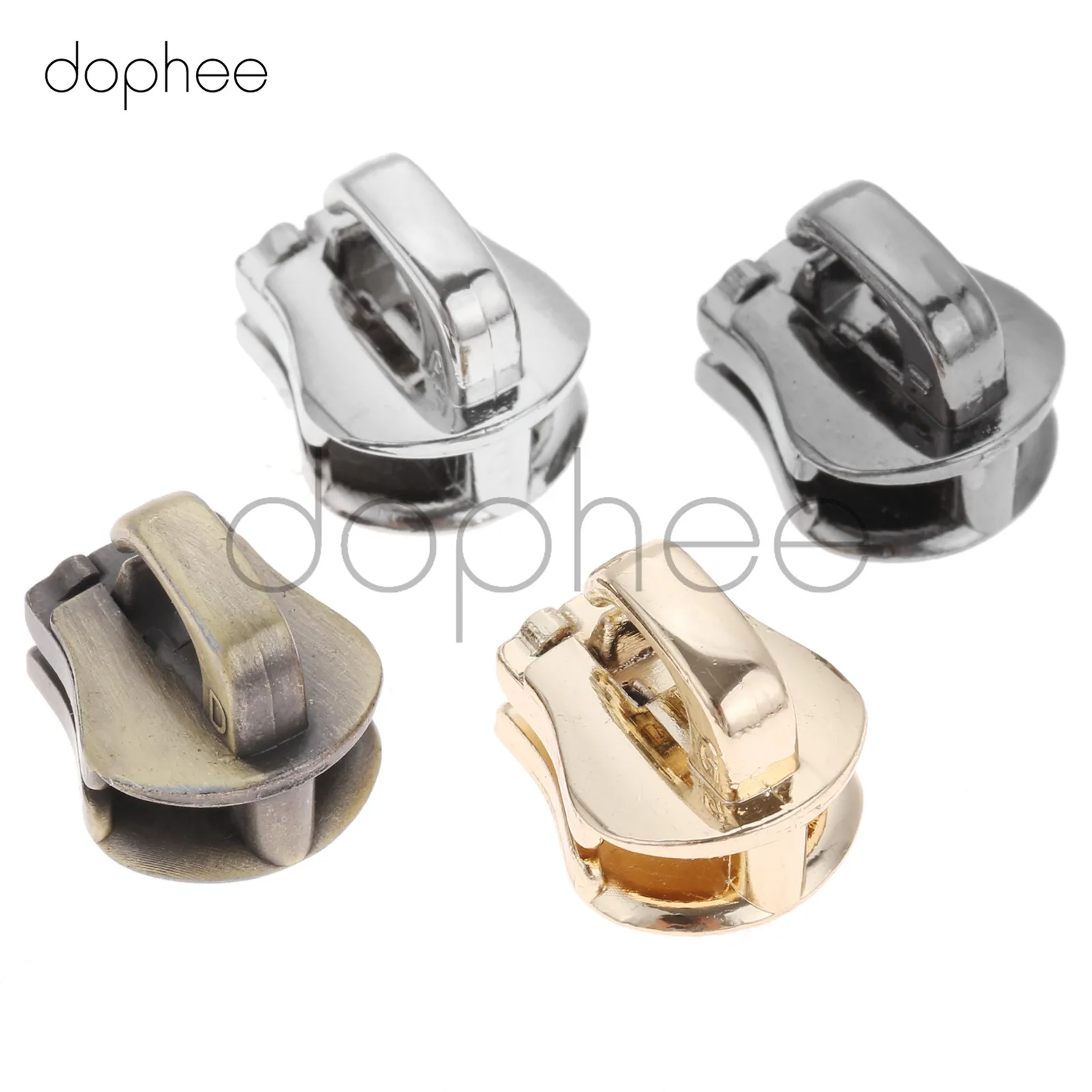 Dophee 10 шт. 3# пулер для металлической застежки-молнии Потяните застежка зиппер сумка багаж одежды DIY Ремонтный комплект Аппаратные аксессуары