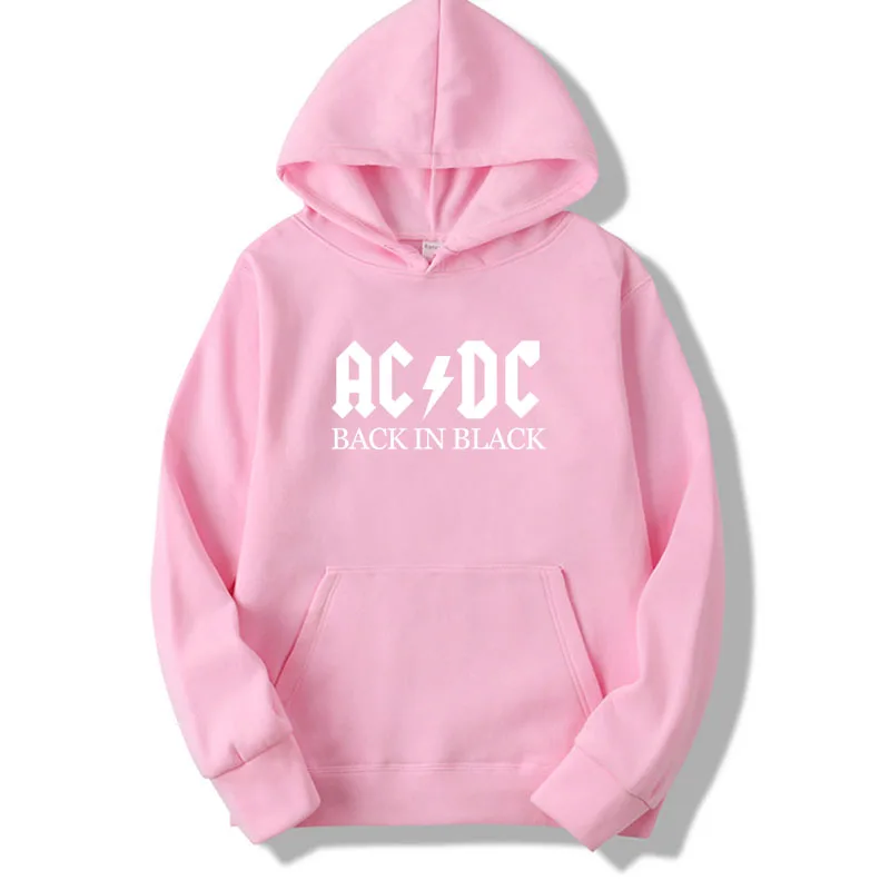 AC/DC Группа рок Харадзюку толстовки женские ACDC с буквенным принтом графические толстовки хип хоп Рэп Музыка длинный рукав Топ - Цвет: pink-W
