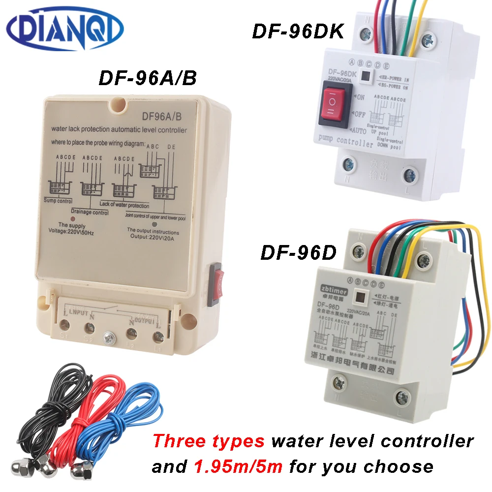 Water Level Controller DF-96A DF-96D DF-96DK Automatic Pump Cistern Liquid Switch 3 probes