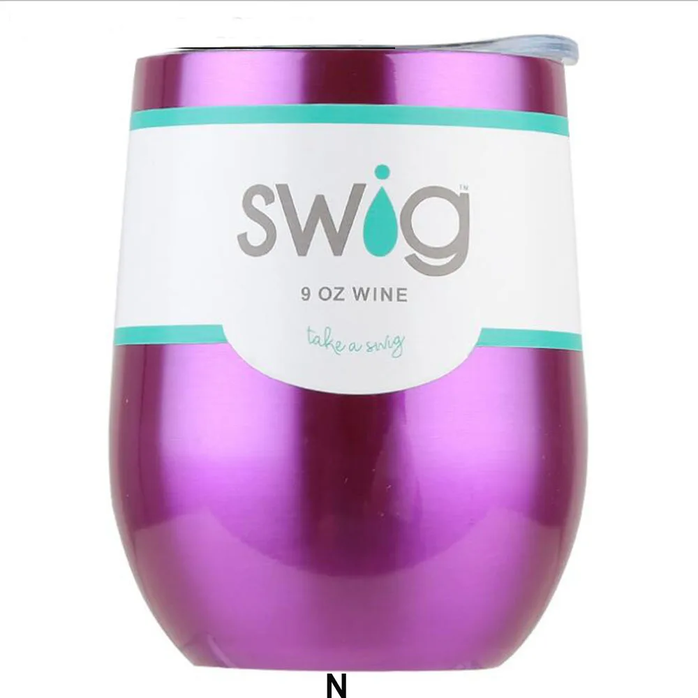 Swig кружки винного цвета Termos Tumber кружка из нержавеющей стали Термос Stemless 9oz с крышками