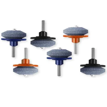 

NEW-6 Pack Lawn Mower Blade Sharpener for Power Drill Hand Drill Universal Fit Sharpening Stone for Weed Eater Mower Tools