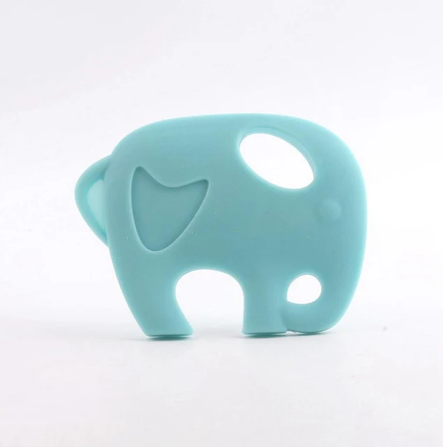 Elephant blue 1 шт., детский силиконовый прорезыватель, дешево, зазор, пищевой сорт, силиконовая соска для грызунов, цепочка, подвеска, сделай сам, браслеты для кормления, ожерелье - Цвет: Elephant blue