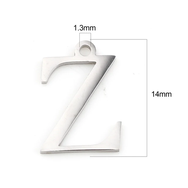 Fashion 304 Stainless Steel Charms Silver Color Greek Alphabet Pendants for Women Necklace Earring Jewelry Accessories Gifts Style F