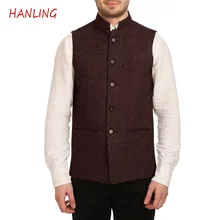 Men's Suit Vest Stand-up Collar Vest Wedding Groom Vest Retro Slim Fit Sleeveless Steampunk Vest Waistcoat