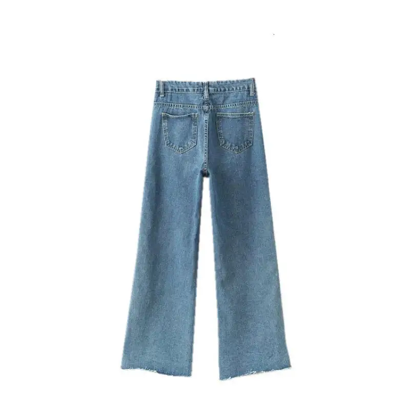 Осенние новые джинсы с высокой талией женские свободные штаны широкими