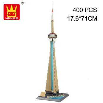 

WANGE New Architecture Canada National Tower Building Blocks Sets City Bricks Classic Skyline Model Kids Gift Toys