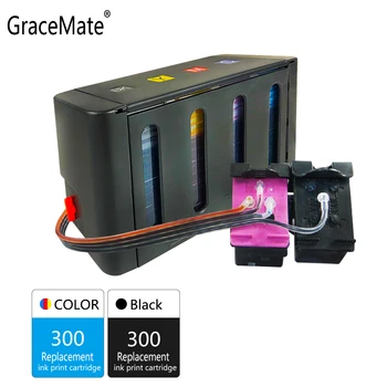 

GraceMate 300 CISS Bulk Ink Compatible for HP 300 Deskjet D1660 D2560 D2660 D5560 F2420 F2480 F2492 F4210 F4224 F4272 Printer
