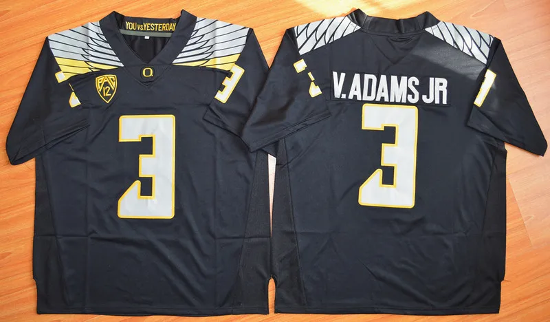 Цвет: желтый Stitiched, Oregon Ducks, Royce Freeman, Vernon Adams Jr.3 Jersey - Цвет: Цвет: желтый