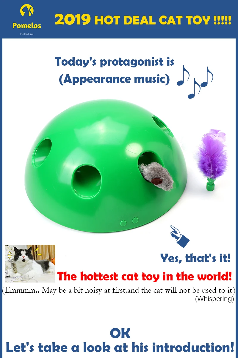Hot Sell Battery Cat Toy Pop N Play Pet Toy Ball PLAY Cat Scratching Device Funny Traning Toys for Cat Sharpen Claw Pet Supplies