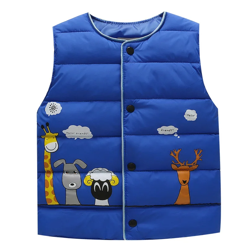 Детский пуховой жилет с круглым вырезом без рукавов|vests for children|boy down vestboys vest |