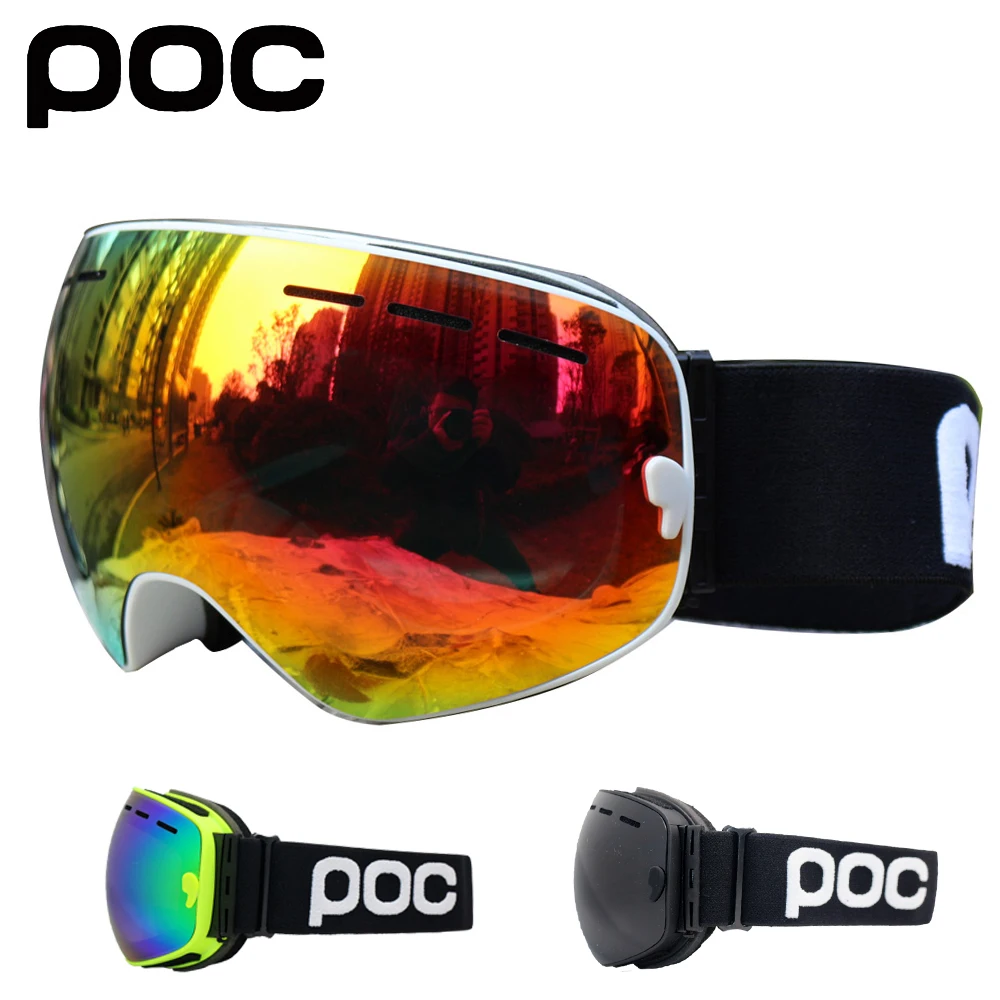 

Ski goggles double layers UV protection anti-fog big poc crave ski mask glasses skiing men women snow snowboard goggles