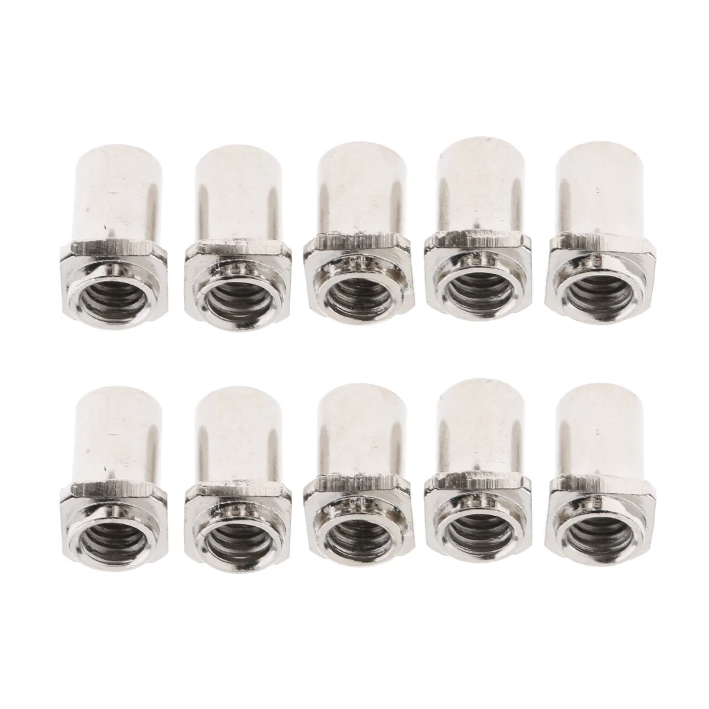 10 Pcs Chrome Thread Swivel Nuts Drum Lug Swivel Nuts for Tom Drum Lug Replacement Parts Accessory