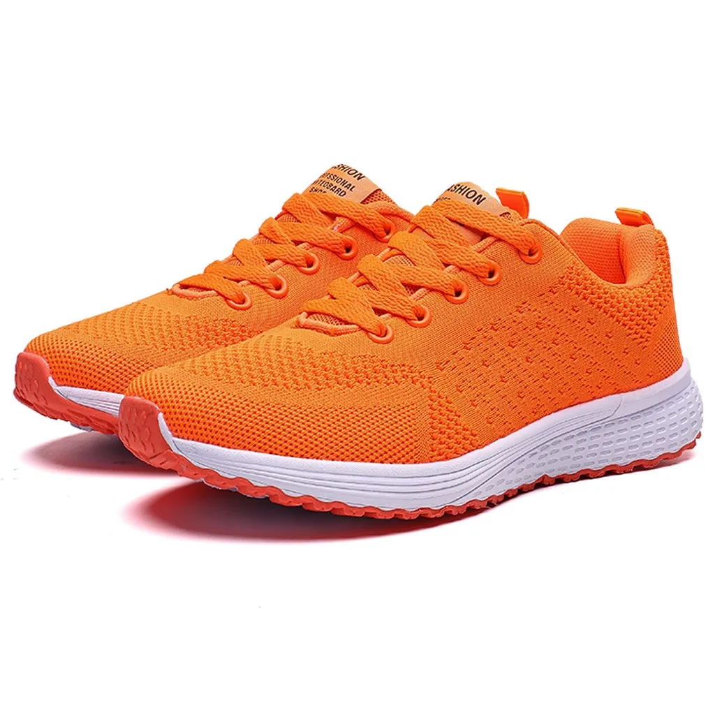 KANCOLLE Ladies Fashion Casual Breathable Lace Up Sneakers Flying Weaving Sport Walking Cushion Athletic Running Shoes 103#4