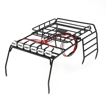 

RC Roof Rack Luggage With Multi-function LED Light for 1/10 AXIAL SCX10 D110 D90 Roof Rack Crawler RC Car Model Toys Parts