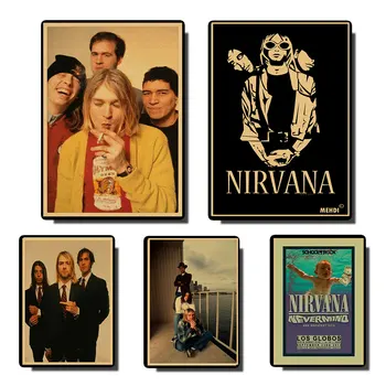 

Retro Poster Nirvana Kurt Cobain dormitory Kraft Rock Orchestra decorative painting Poster