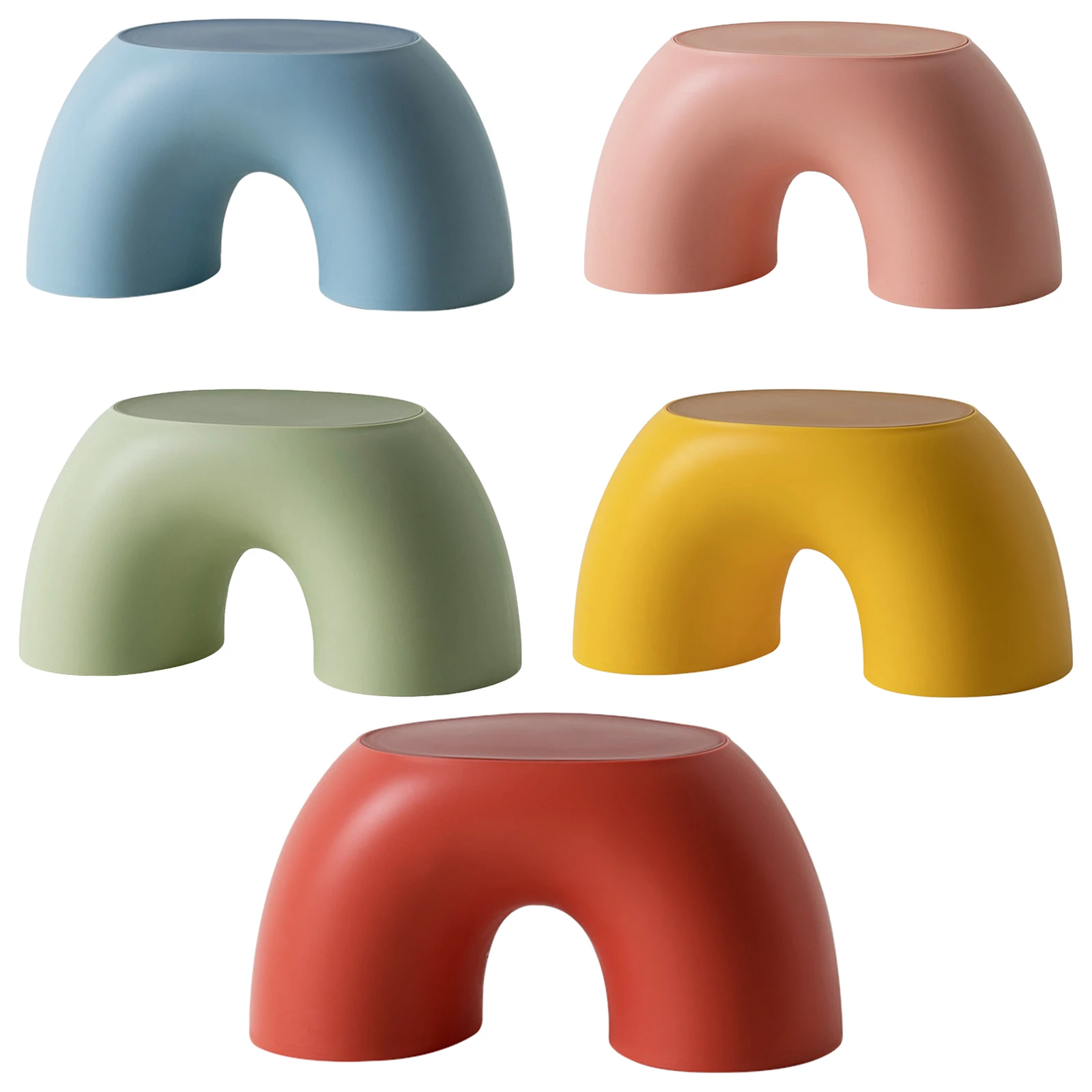 Simple Semi-ring Rainbow Small Bench Home Indoor Chair Children Stool Footboard for Kids Bedroom