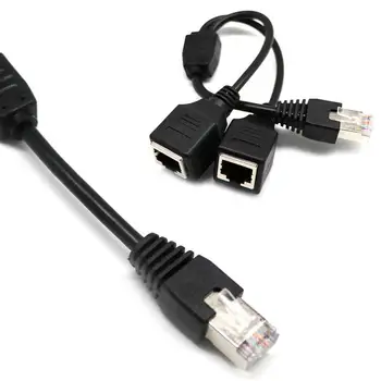 

RJ45 Male To Dual Female Computer Connector Wire LAN Splitter Extension Cable Network Lead Extender Extension Cable