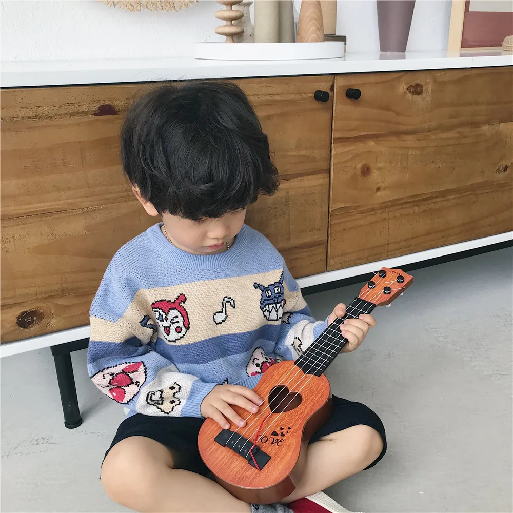 Tonytaobaby/осенне-зимнее платье; милый свитер из чистого хлопка с рисунком для мальчиков и девочек; детские свитера