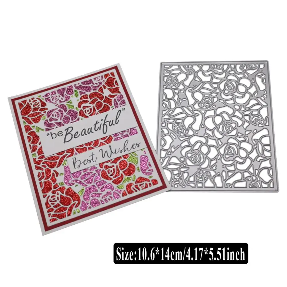 

Flower Background Cutting Dies for Card Making, URYKE Die Cuts Stencil Metal Pattern Template for DIY Embossing Scrapbooking