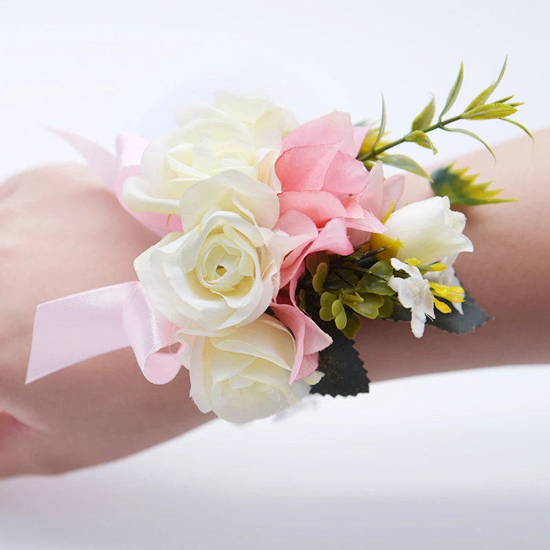 Свадебный корсаж для подружки невесты, свадебный букет, свадебные аксессуары для выпускного yy8086 - Цвет: A pink
