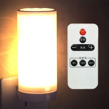 

Plug Bedside Lamp 3 Timing Modes Eye Caring 3 Colors 10 Brightness Night Light
