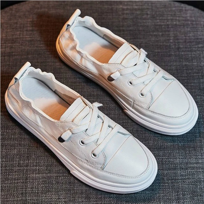 ladies white soft leather loafers