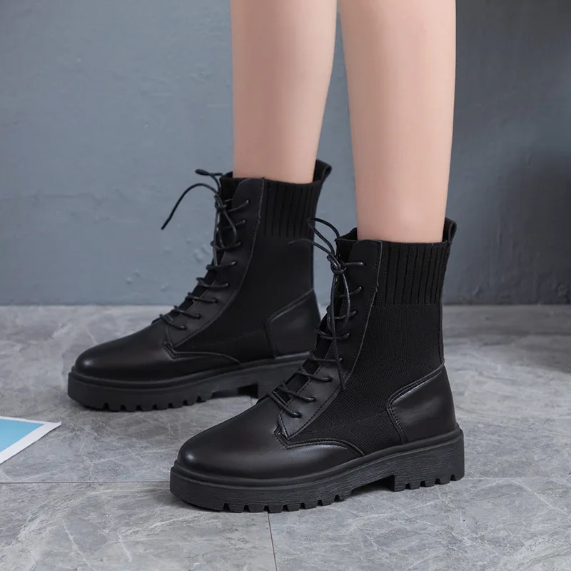 

Martin Boots Women's 2019 Autumn And Winter New Style British Style Students Versatile Thick Bottomed Casual Locomotive Boots On