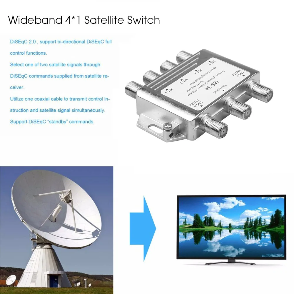 KEBIDU FTA TV LNB переключатель MS34EZ 3x4 спутниковый мультипереключатель разветвитель