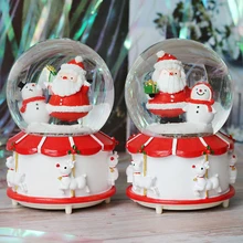 Рождественский шар, хрустальный шар, вращающаяся Рождественская музыкальная шкатулка, Рождественское украшение для украшения дома, подарок на день рождения