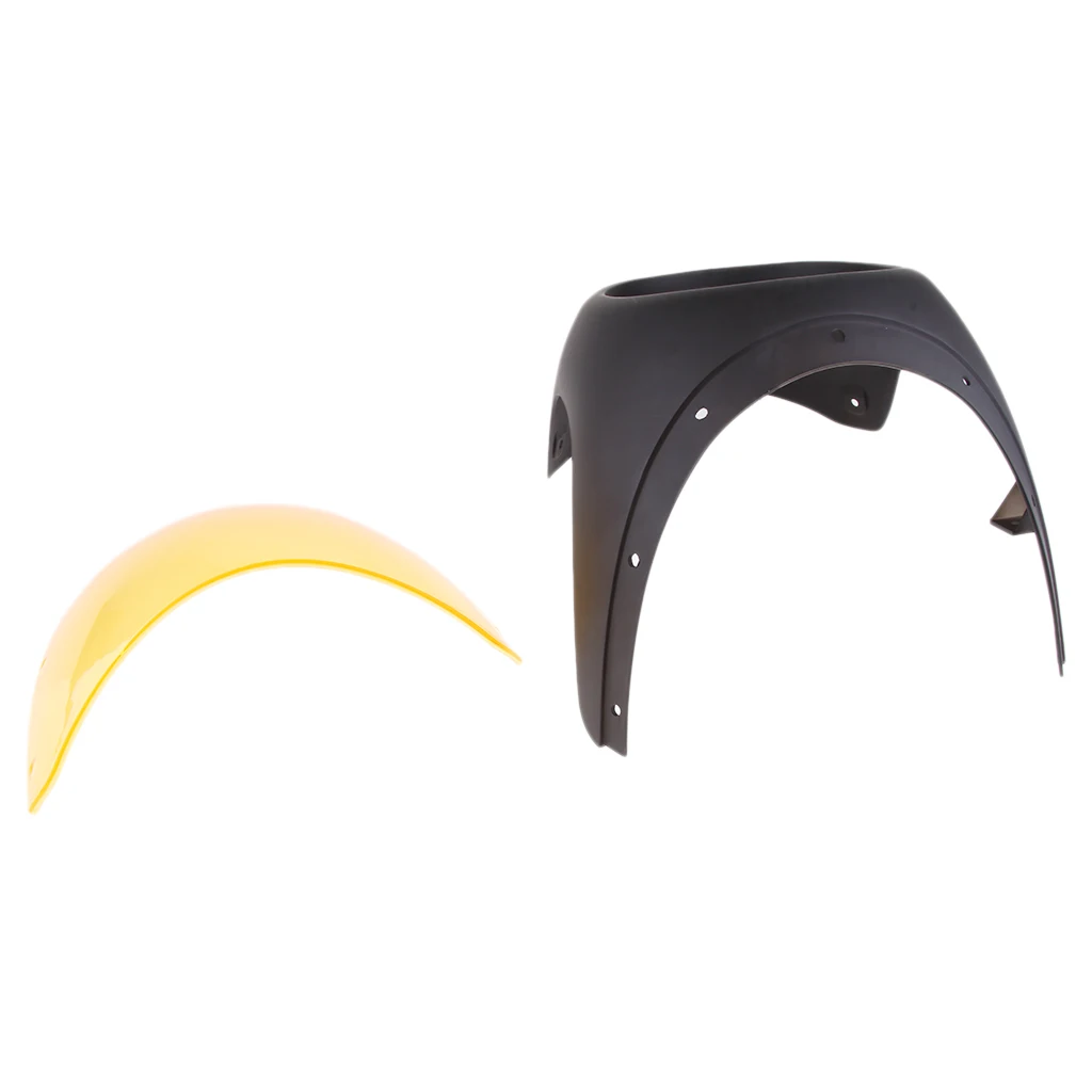 Motorcycle Headlight Fairing Wind Screen Cover Fits 16cm-18cm Headlamp Plastic for Retro Cafe Racer