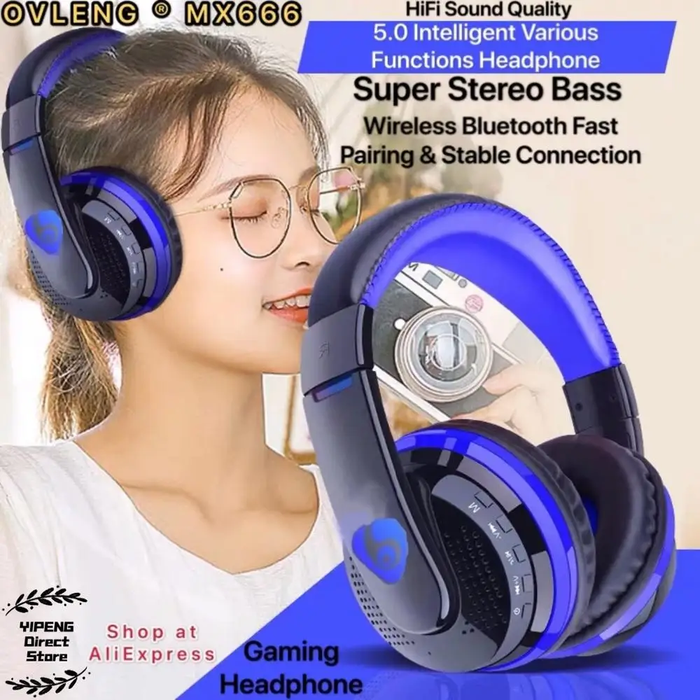 OVLENG MX666 за ухо бас стерео Bluetooth наушники Беспроводной гарнитура Поддержка микро SD
