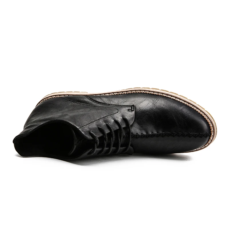 KATESEN Men Boots Genuine leather Martin Winter Warm Shoes for unisex British Vintage high quality Desert Boots big size 38-47
