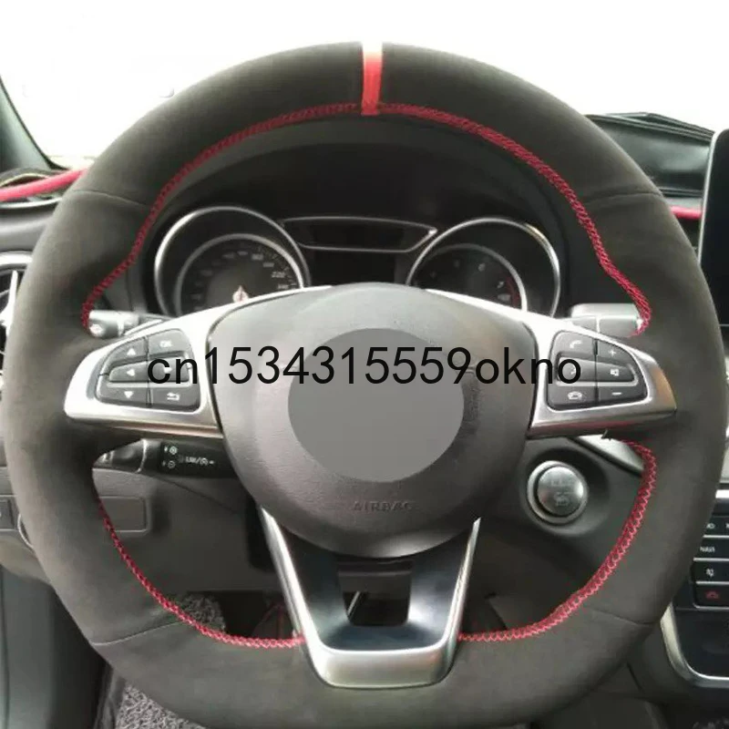 Coprivolanti Per Auto Marcatore Rosso Scamosciato Nero Fai-Da-Te Per Accessori Auto Benz A45 Amg