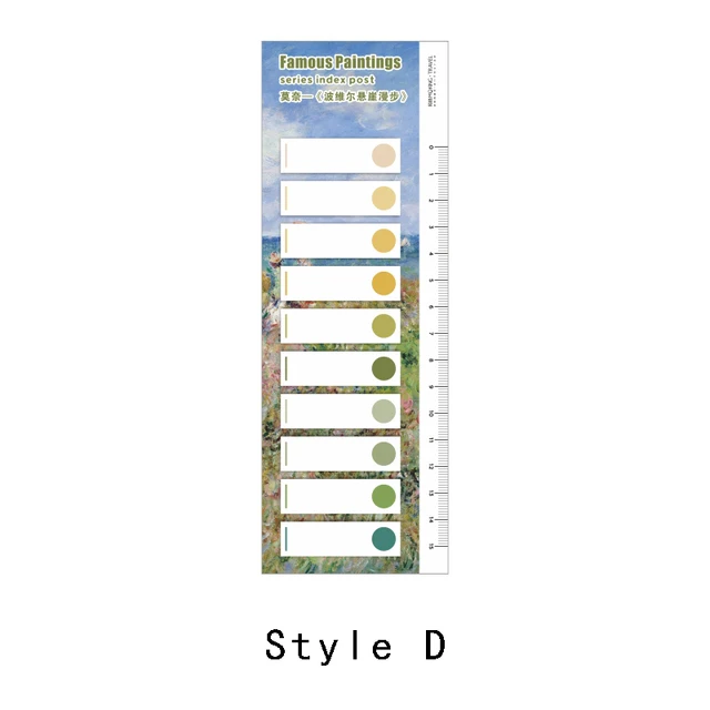 Mr.Paper 150 Pcs/set 8 Designs Famous Painting Index Sticker Series Memo Pads Self-Adhesive Creative Hand Account DIY Stickers D