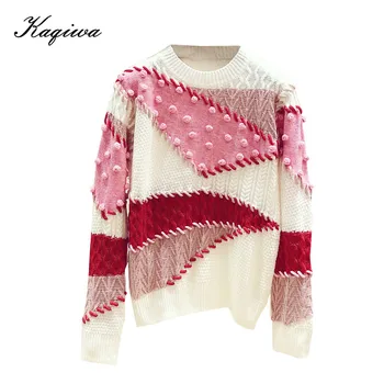 

Retro Marcus Magazine Baitaoshen Nvjin Three-dimensional Wool Loose Handhook Three-dimensional Decorative Long-sleeved Sweater