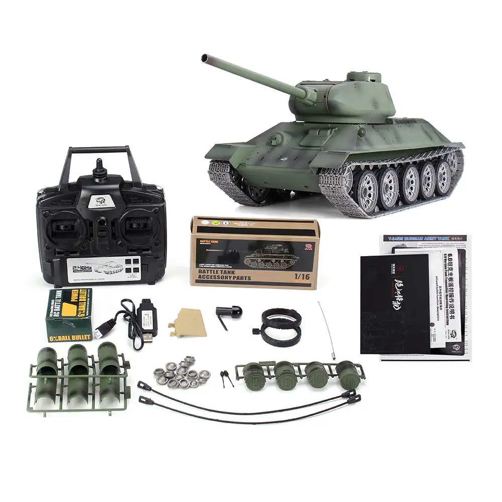 Henglong 3909 T34 rc Танк 2,4G 1/16 Металл 2,4G модели автомобилей 6,0 версия