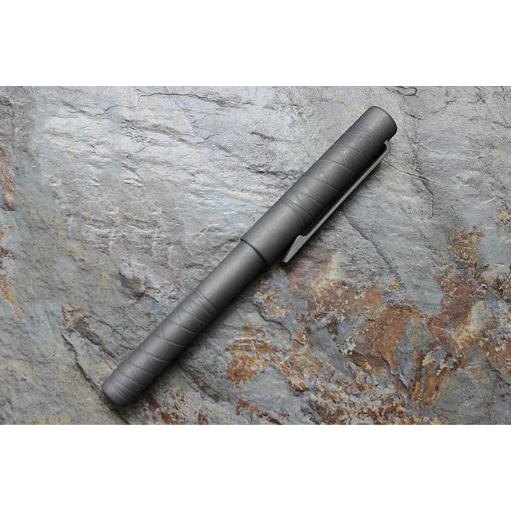 Винтажный стиль ручной работы TC4 титановая гелевая ручка с зажимом Механическая шариковая ручка инструмент для самообороны EDC