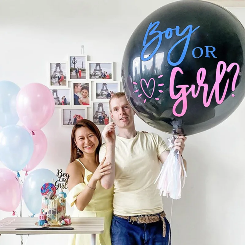 Latex Balloon Confetti Party-Decoration Reveal Baby Shower Birthday-Gender Girl Giant