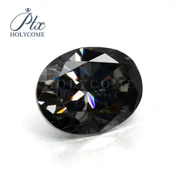 

8X11mm Dark Gray oval cut in stock color moissanite wholesale top quality for jewelry making accept customized free carving