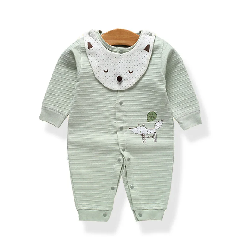 

Baby Romper Jumpsuit Cotton Cartoon Unisex Three Quarter O-Neck Single Breasted Leisure Baby Romper Jumpsuit Comfortable Wear