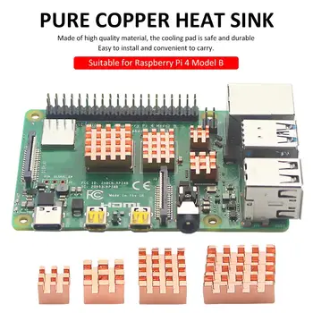 

For Raspberry Pi 4PCS Heat Sink Copper Cooling Pad Heatsink Radiator Cooler For Raspberry Pi 4 Model B 1G 2G 4G