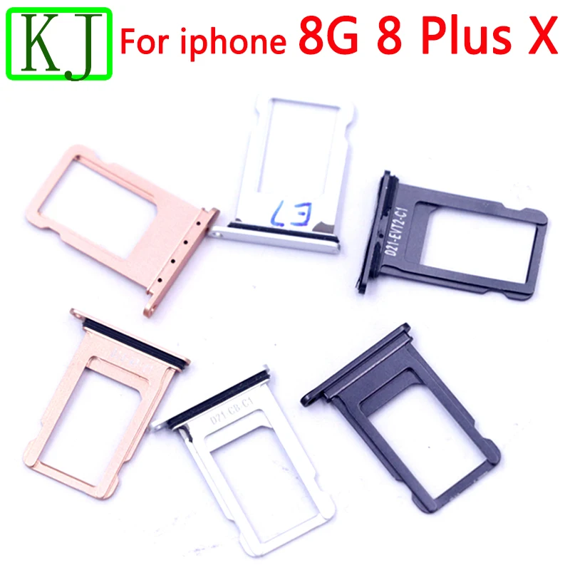 100 шт. лоток для sim-карт для IPhone 8G 8 P 8 Plus X Держатель для sim-карт с водонепроницаемая резиновая прокладка черный/серебристый/золотой