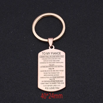 

To Fiance Gift Hand Stamped I Can't Wait To Marry The Love Of My Life Trendy Keychain Stainless Steel Jewelry