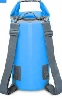 Водонепроницаемая сумка, ПВХ 5L/10L/15L/20L сухая сумка для хранения для каноэ каяк рафтинг на открытом воздухе спортивные сумки для плавания дорожный набор рюкзак - Цвет: sky blue