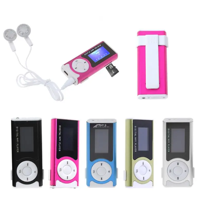Мини USB алюминиевый ЖК-экран 32 ГБ Micro SD TF карта клип дизайн цифровой музыкальный mp3-плеер