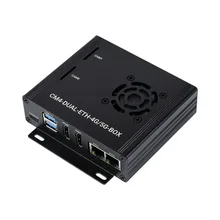 Dual Gigabit Ethernet 5G/4G Mini-Computer Based Raspberry Pi Compute Module 4 (CM4 NOT Included),Cooling Fan Inside, Metal Case