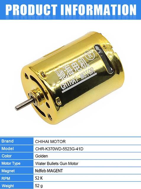 chihai motor 370 Micro Water Bomb Motor 11.1V 52000rpm High Speed